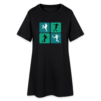 Fussball - Frauen T-Shirt-Kleid - Schwarz - Vorne