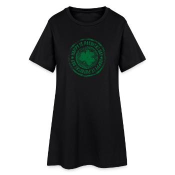 St. Patrick's Day Grüner Stempelkreis - Frauen T-Shirt-Kleid - Schwarz - Vorne