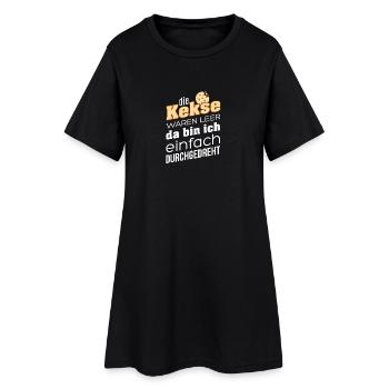 Die Kekse waren leer, da bin ich einfach durchgedr - Frauen T-Shirt-Kleid - Schwarz - Vorne