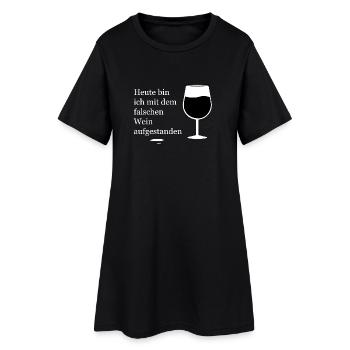 Lustig,Fun,Spaß,Freude,Lustige Sprüche,Fun Sprüche - Frauen T-Shirt-Kleid - Schwarz - Vorne