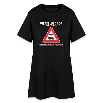 Dieselverbot? Fahre Dampflok - Tolle geschenkidee - Frauen T-Shirt-Kleid - Schwarz - Vorne