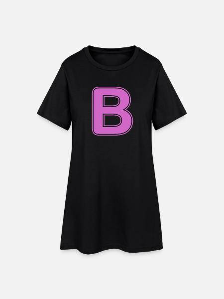 B Letter Alphabet Name Spelling Gift - Women’s T-Shirt Dress - black
