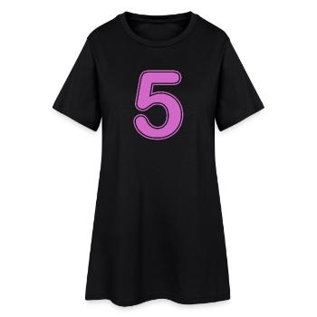 Number - Back Number - 5 Five - Years - Gift - Women’s T-Shirt Dress - black - Front