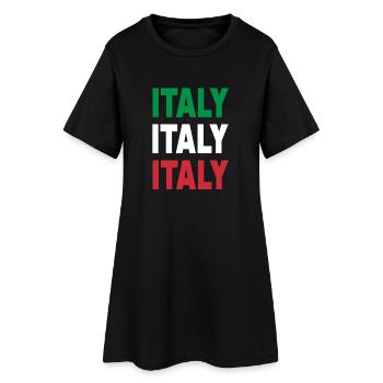 Italie / Cadeau / Idée cadeau - Robe T-shirt Femme - noir - Devant