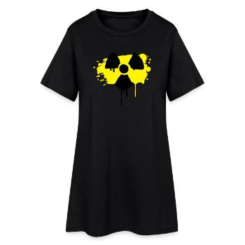 radio active sign as graffiti - Women’s T-Shirt Dress - black - Front