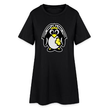 pingouin mariée - Robe T-shirt Femme - noir - Devant