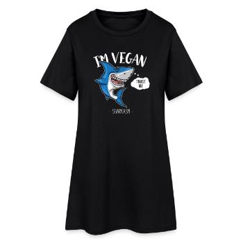 Requin végétarien - végétarien - humour / drôle - Robe T-shirt Femme - noir - Devant