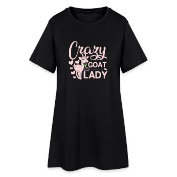 Crazy goat lady - Women’s T-Shirt Dress - black - Front