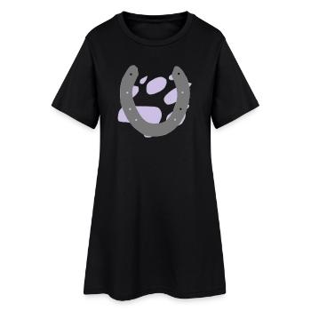 hundetatze1grau - Frauen T-Shirt-Kleid - Schwarz - Vorne