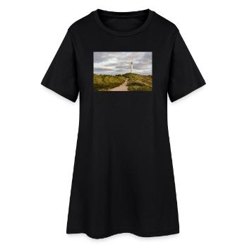 Leuchtturm Lyngvig Fyr - Frauen T-Shirt-Kleid - Schwarz - Vorne