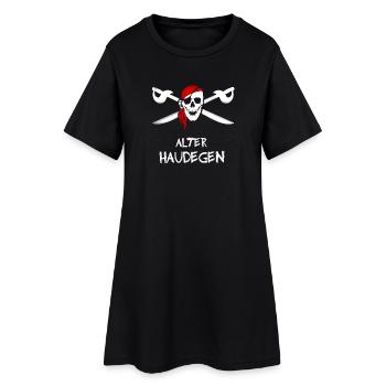 pirat alter haudegen totenkopf kapitän opa mann se - Frauen T-Shirt-Kleid - Schwarz - Vorne
