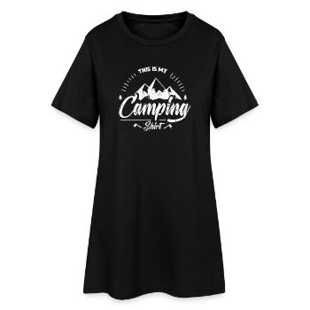 This is my camping shirt - vintage - camping - Women’s T-Shirt Dress - black - Front