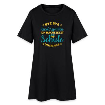 Kita Abgänger Schulkind Einschulung Kindergarten - Frauen T-Shirt-Kleid - Schwarz - Vorne