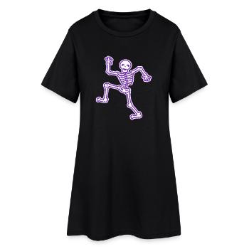 Children's motifs dancing skeleton children's shirt bones - Women’s T-Shirt Dress - black - Front