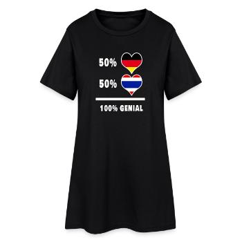 Deutschland und Thailand genial / Geschenk - Frauen T-Shirt-Kleid - Schwarz - Vorne