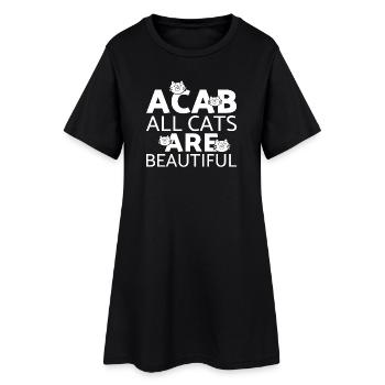 Chat chaton miaou chat domestique oeil de chat - Robe T-shirt Femme - noir - Devant