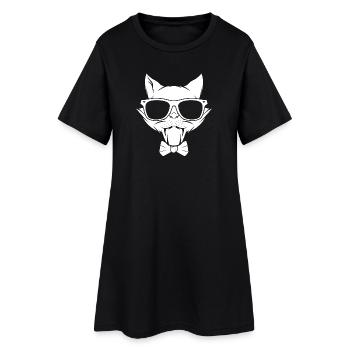 Chat chaton miaou chat domestique oeil de chat - Robe T-shirt Femme - noir - Devant