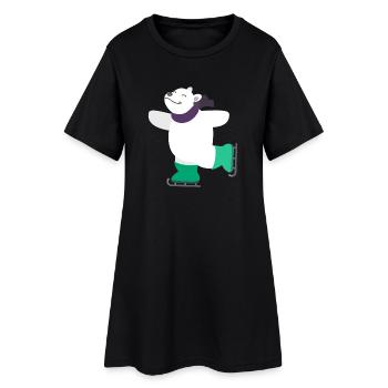Child motif animal shirt gift idea polar bear on ice - Women’s T-Shirt Dress - black - Front