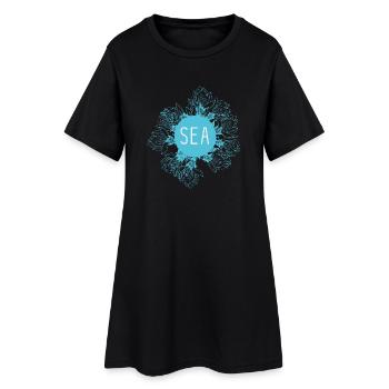 Sea Blossom Blue Sea Motif - Robe T-shirt Femme - noir - Devant