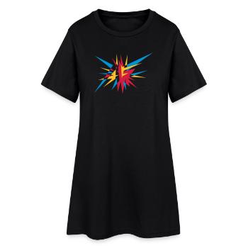 Explosion et les rayons - Robe T-shirt Femme - noir - Devant