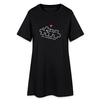 Amour relation couple - Robe T-shirt Femme - noir - Devant