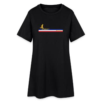 Blau Weiß Rot Balance Design mit Sternen - Frauen T-Shirt-Kleid - Schwarz - Vorne