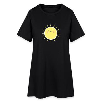 Sun smiley heureux - Robe T-shirt Femme - noir - Devant