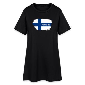 Finnland Flagge / Geschenk Helsinki Skandinavien - Frauen T-Shirt-Kleid - Schwarz - Vorne