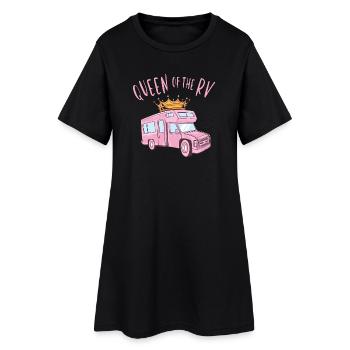 Queen of the Camper - Women’s T-Shirt Dress - black - Front