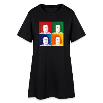 Johann Sebastian Bach en style cartoon - Robe T-shirt Femme - noir - Devant