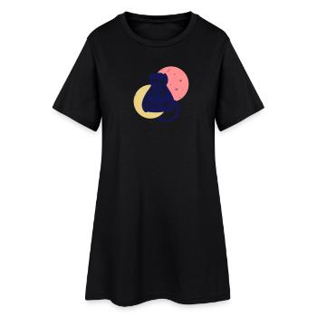 Mein Bester Freund die Katze - Frauen T-Shirt-Kleid - Schwarz - Vorne