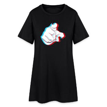 Je vous veux - doigt 3D - Robe T-shirt Femme - noir - Devant