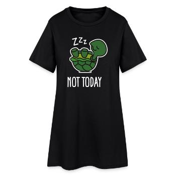 Not today - cute sleeping lazy turtle, baby - Women’s T-Shirt Dress - black - Front