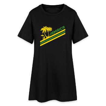 Jamaïque Palmes / Cadeau Caraïbes - Robe T-shirt Femme - noir - Devant