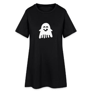 Fantôme rieur – Halloween minimaliste - Robe T-shirt Femme - noir - Devant