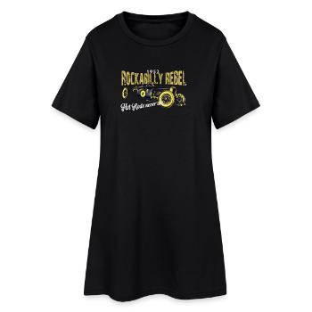 Rockabilly Rebel Design - Frauen T-Shirt-Kleid - Schwarz - Vorne