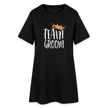 Team-Bräutigamkronen-Design - Frauen T-Shirt-Kleid - Schwarz - Vorne