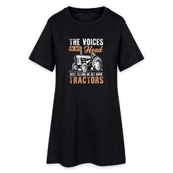 Tractor sayings with humor motif - Women’s T-Shirt Dress - black - Front