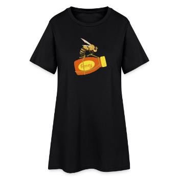 Honigbiene auf Honigflasche für Imker - Frauen T-Shirt-Kleid - Schwarz - Vorne
