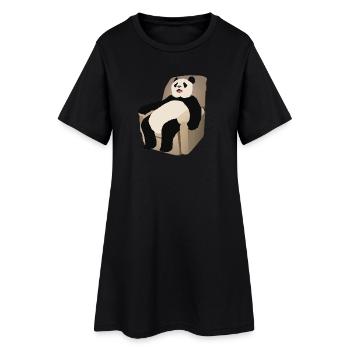 Panda sur le fauteuil - Robe T-shirt Femme - noir - Devant