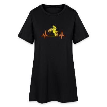 Motocross - Frauen T-Shirt-Kleid - Schwarz - Vorne