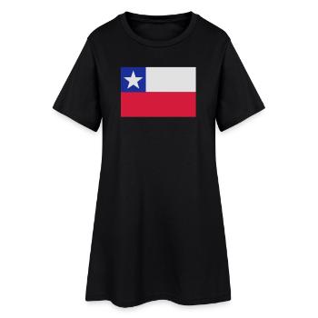 Chilenische Flagge Stylisiert - Frauen T-Shirt-Kleid - Schwarz - Vorne