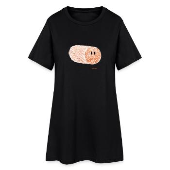 Salami - Frauen T-Shirt-Kleid - Schwarz - Vorne