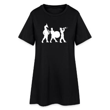 Blaskapellen-Silhouetten auf der Straße - Frauen T-Shirt-Kleid - Schwarz - Vorne