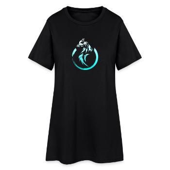 loup - Robe T-shirt Femme - noir - Devant