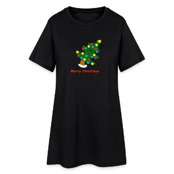 Arbre de Noël / Arbre de Noël - Robe T-shirt Femme - noir - Devant