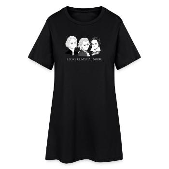Bach - Mozart - Beethoven: J'aime la musique classique - Robe T-shirt Femme - noir - Devant