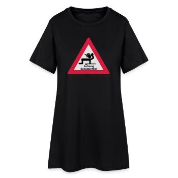 Attention tireurs - Robe T-shirt Femme - noir - Devant