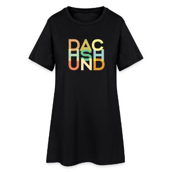 Teckel Chien Coloré - Robe T-shirt Femme - noir - Devant