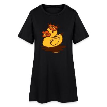 Un canard en caoutchouc avec une couronne - Robe T-shirt Femme - noir - Devant